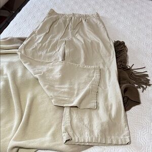 Beige Wide-Leg Pants